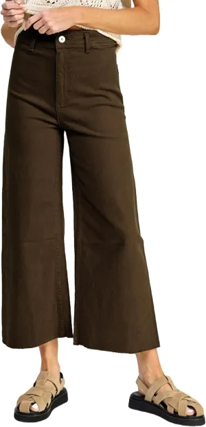 Women's High Waisted Wide Leg Jeans 9 Points Length Baggy Casual Stretch Denim Pants