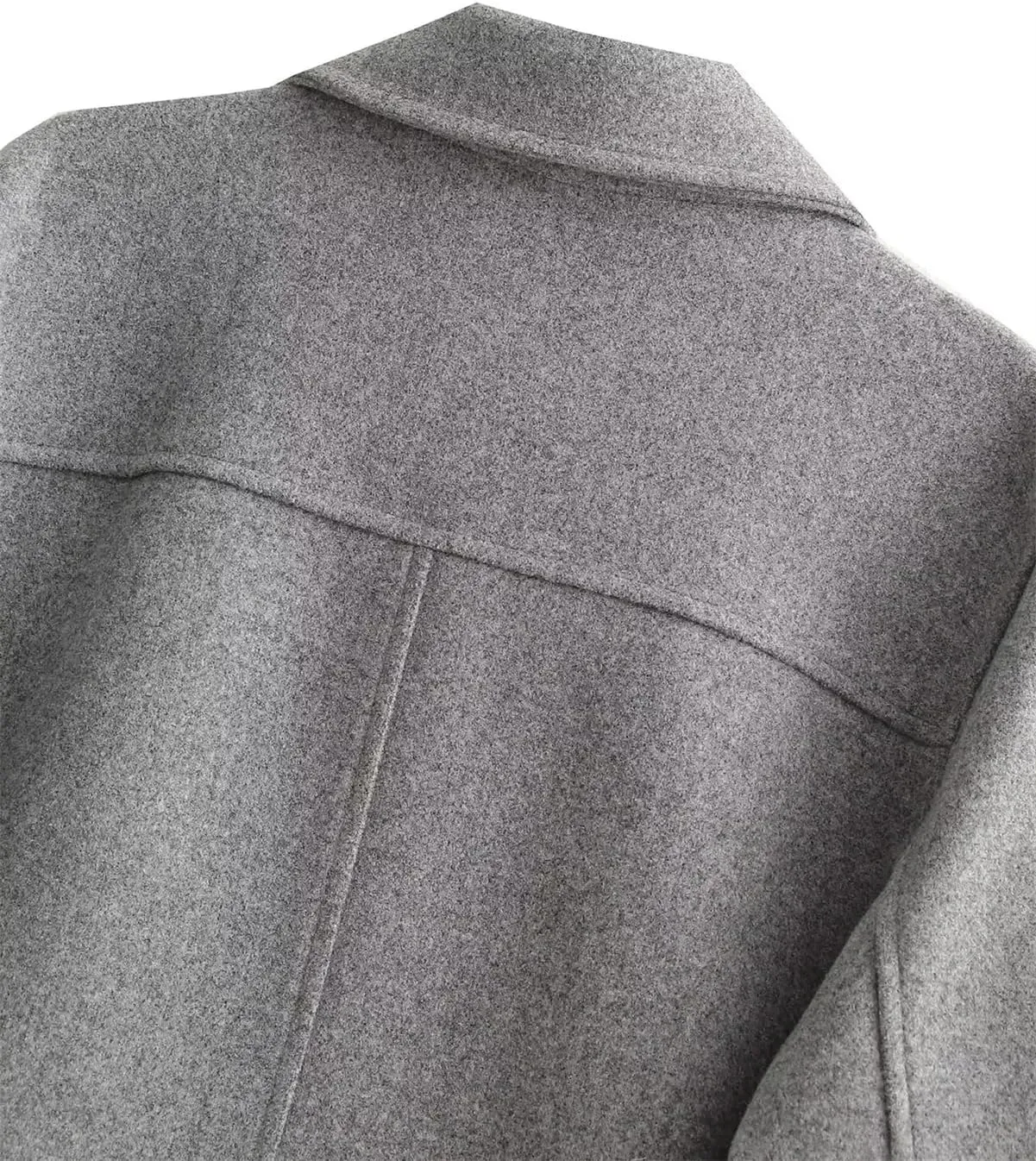 Women's Lapel Long Sleeve Black Jacket Wool Blend Casual Short Jacket Half Season Jacket Coat