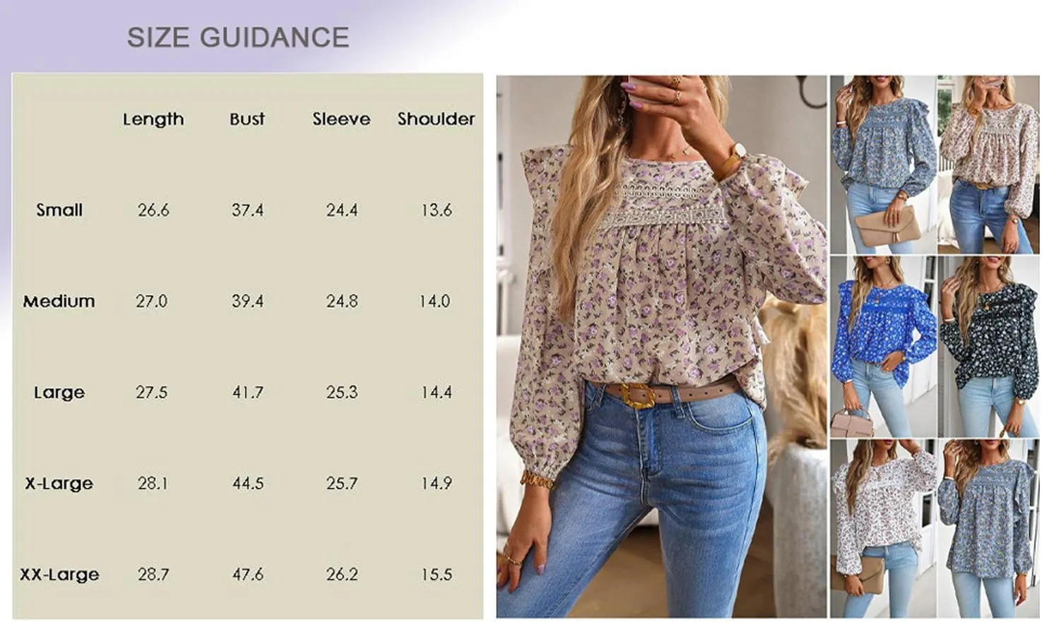 Women's Long Sleeve Blouse Loose Casual Crewneck Shirts Boho Floral Swiss Dot Ruffle Tops 2025 Spring Dressy Tunic