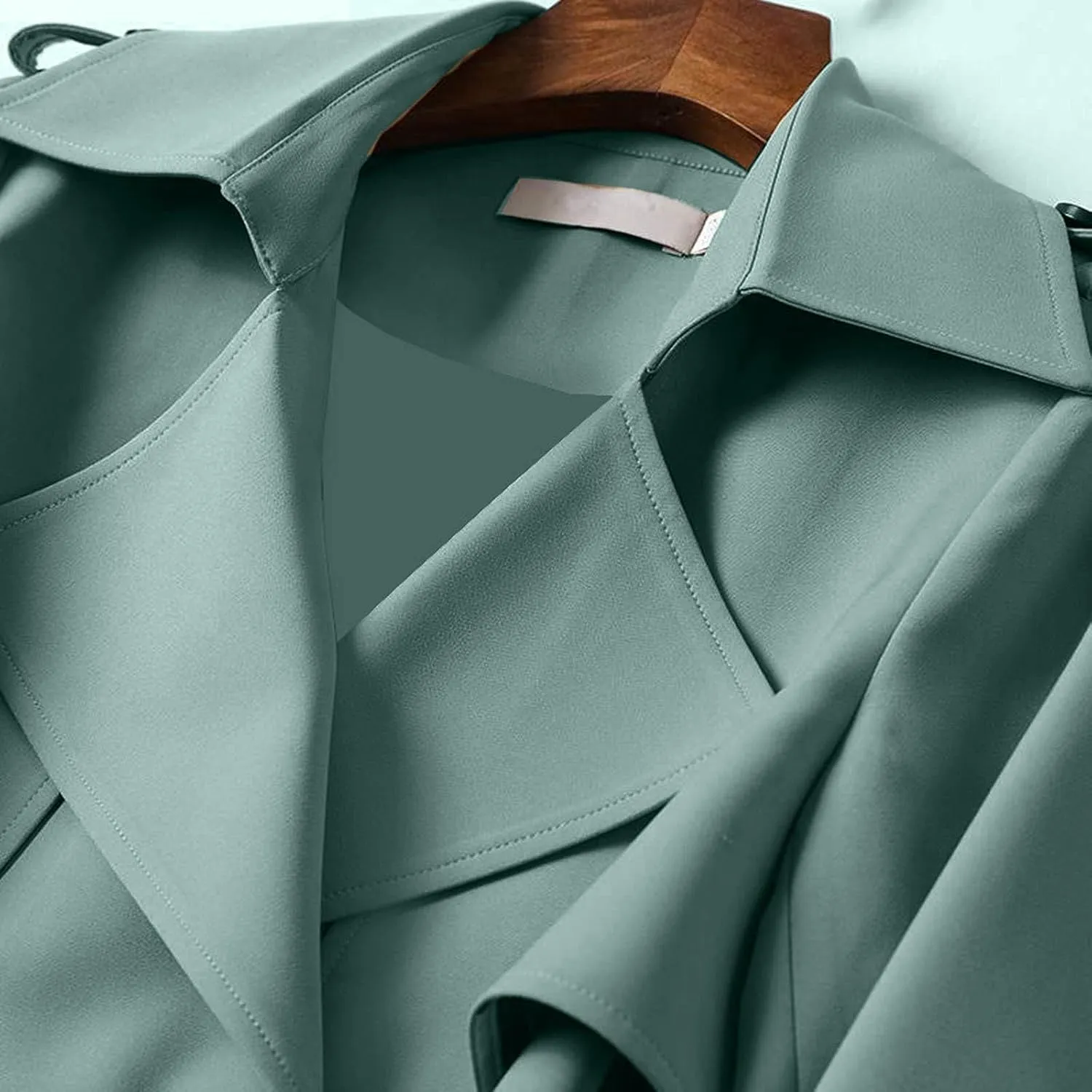 Womens Long Trench Coat Double Breasted Classic Windbreaker Belted Slim Overcoat Casual Outerwear Fashion Winter Jackets