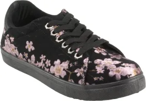 Women's Miss-6 Round-Toe Floral Lace-up Fashion Sneakers