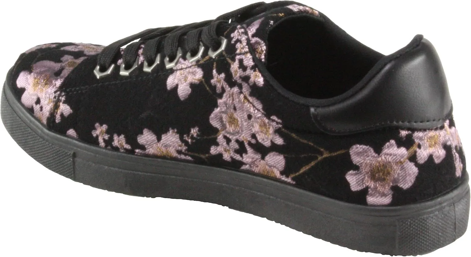 Women's Miss-6 Round-Toe Floral Lace-up Fashion Sneakers