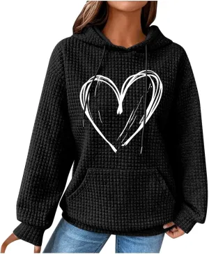 Women's Printed Oversized Hoodies,2024 Casual Crew Neck Long Sleeve Sweatshirts,Pullover Tunic Cute Winter