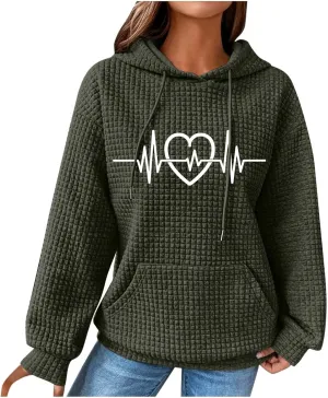 Women's Printed Oversized Hoodies,2024 Casual Crew Neck Long Sleeve Sweatshirts,Pullover Tunic Cute Winter