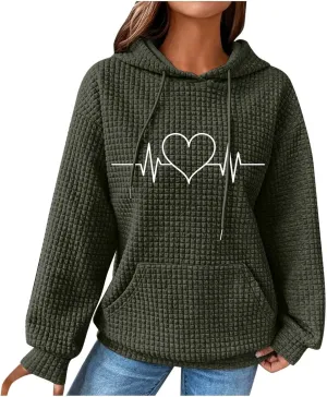 Women's Printed Oversized Hoodies,2024 Casual Crew Neck Long Sleeve Sweatshirts,Pullover Tunic Cute Winter