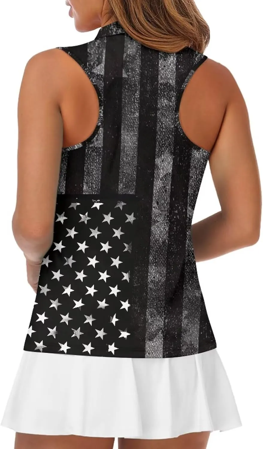 Women's Sleeveless Golf Shirts Moisture Wicking Tennis Shirt Dry Fit 1/4 Zip Sports Tank Tops Collared Slim XS-XXL