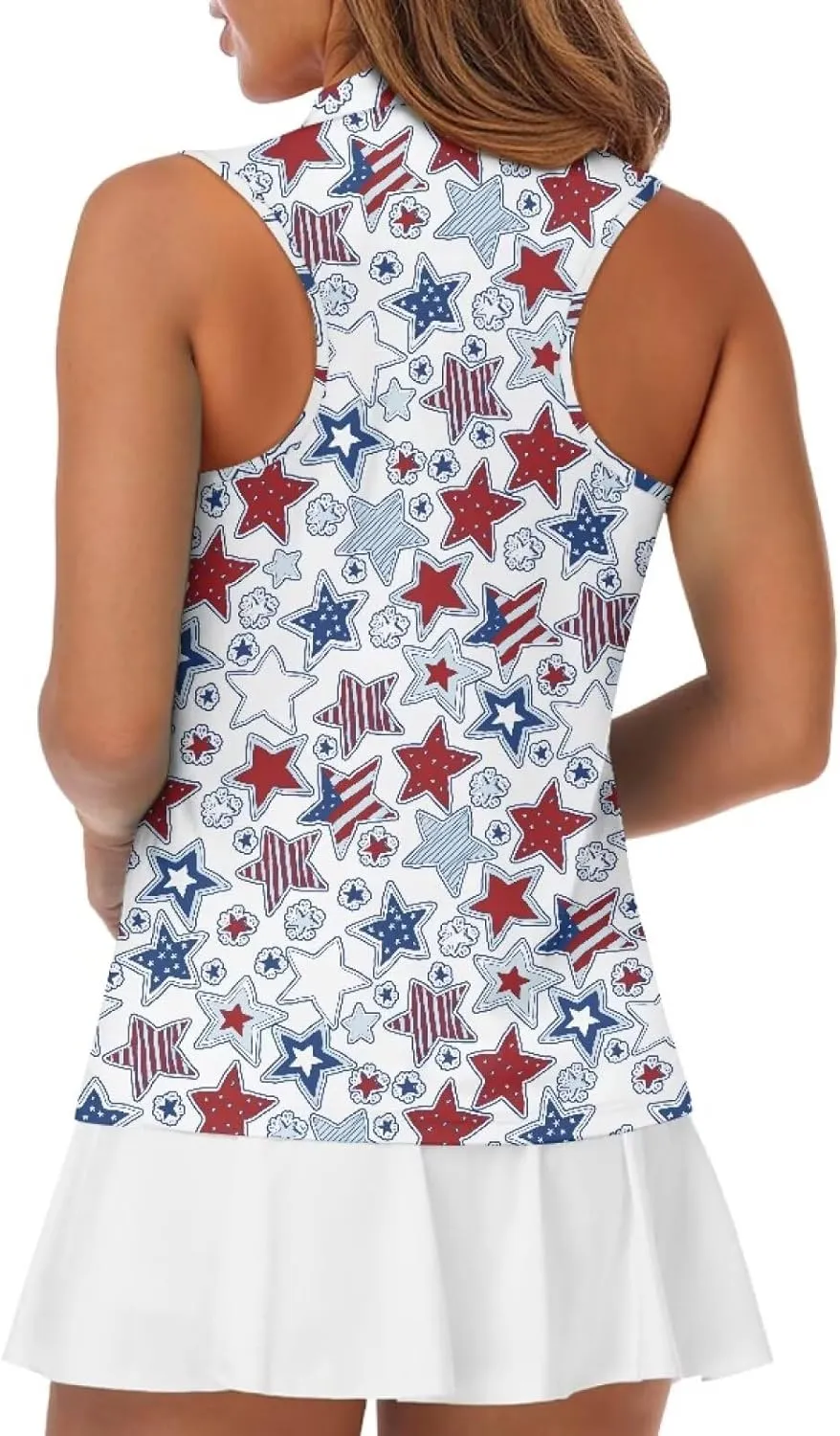 Women's Sleeveless Golf Shirts Moisture Wicking Tennis Shirt Dry Fit 1/4 Zip Sports Tank Tops Collared Slim XS-XXL