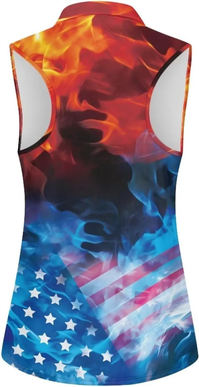 Women's Sleeveless Golf Shirts Moisture Wicking Tennis Shirt Dry Fit 1/4 Zip Sports Tank Tops Collared Slim XS-XXL