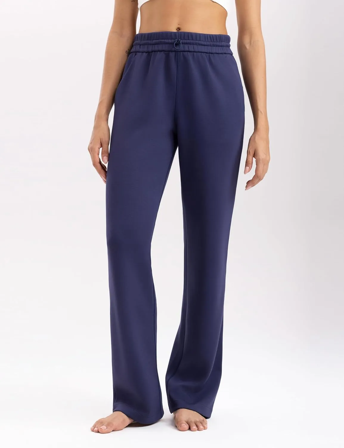 Women's Sweatpants with Pockets Elastic High Waisted Joggers Casual Straight Leg Drawstring Athletic Pants 31''