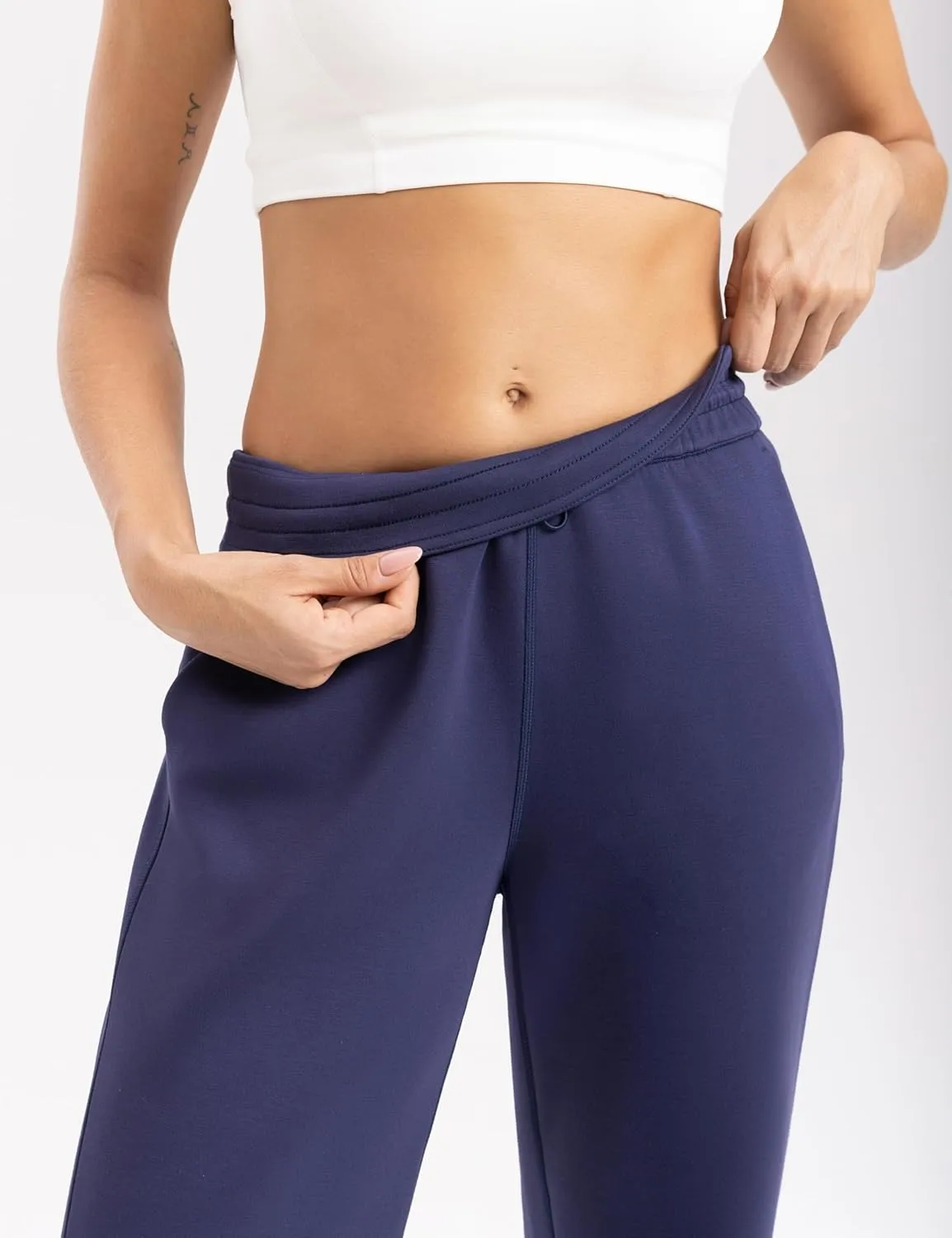 Women's Sweatpants with Pockets Elastic High Waisted Joggers Casual Straight Leg Drawstring Athletic Pants 31''