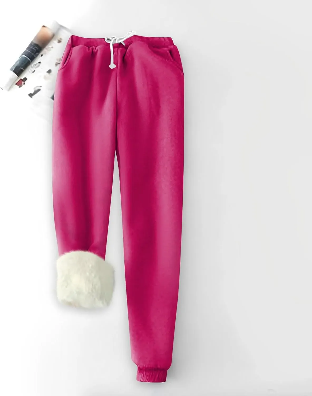 Womens Winter Warm Fleece Pants Sherpa Lined Sweatpants Jogger Outdoor Athletic Active Lounge Pants