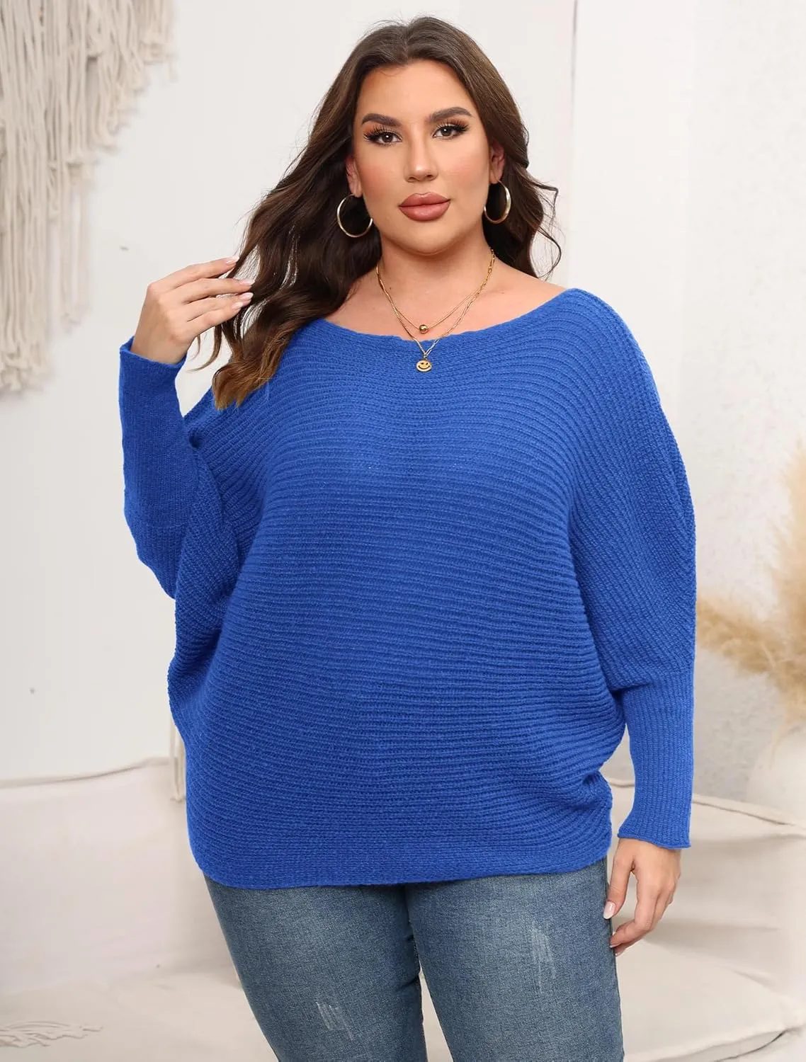 Woolicity Oversized Sweaters for Women 2024 Fall Pullover Off Shoulder Cable Knit Plus Size Sweaters