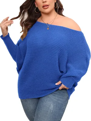 Woolicity Oversized Sweaters for Women 2024 Fall Pullover Off Shoulder Cable Knit Plus Size Sweaters