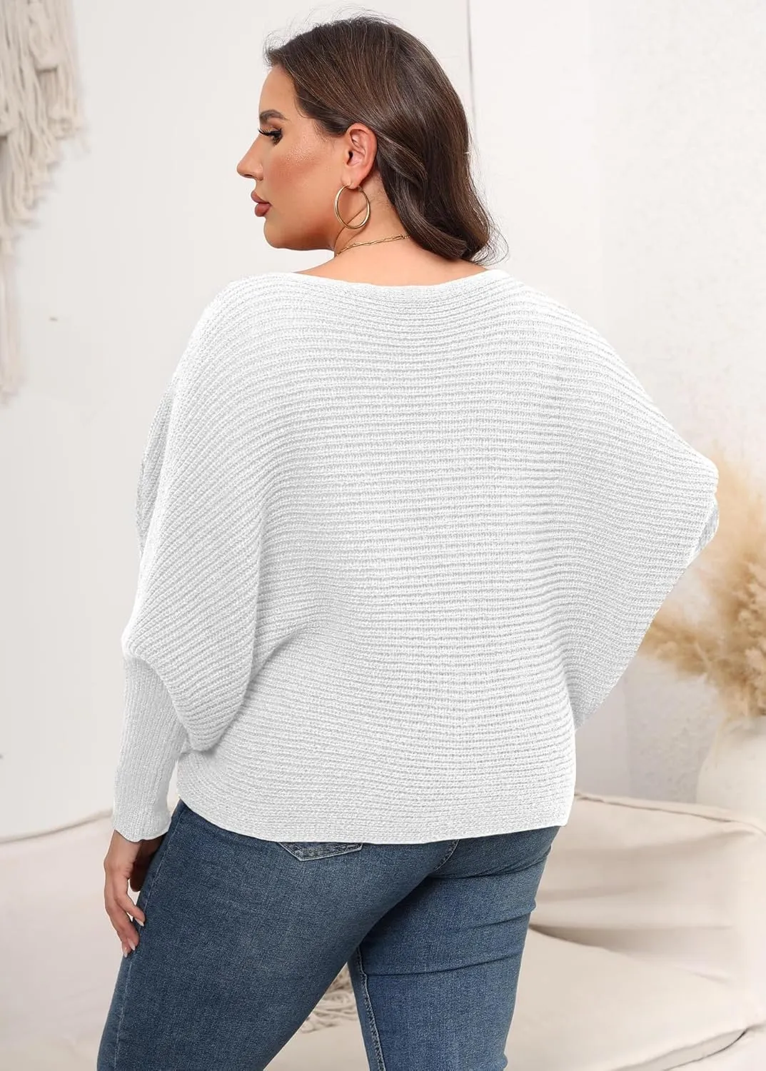 Woolicity Oversized Sweaters for Women 2024 Fall Pullover Off Shoulder Cable Knit Plus Size Sweaters