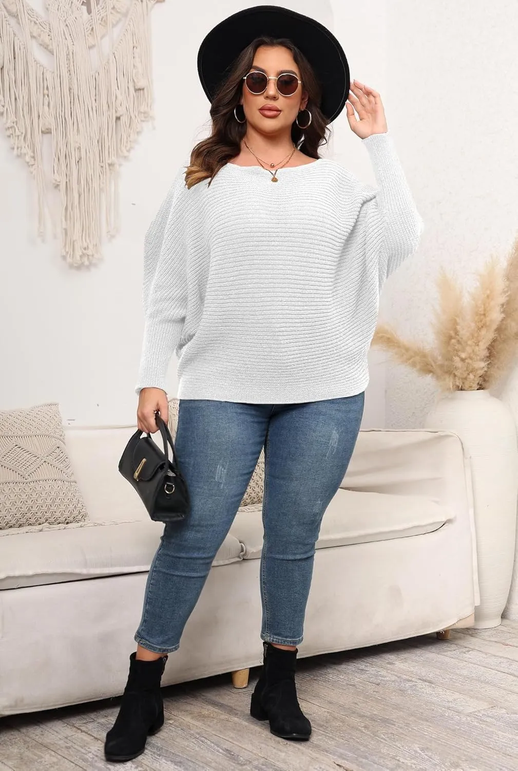 Woolicity Oversized Sweaters for Women 2024 Fall Pullover Off Shoulder Cable Knit Plus Size Sweaters
