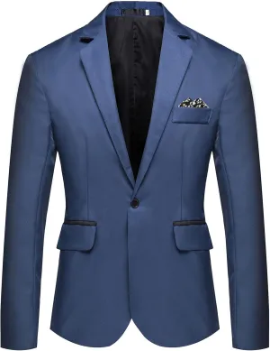 Ymosrh Mens Winter Jackets Men's Casual Business Wedding Long Sleeve Buttons Slim Fit Suit Coat Jacket for Men
