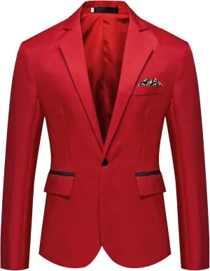 Ymosrh Mens Winter Jackets Men's Casual Business Wedding Long Sleeve Buttons Slim Fit Suit Coat Jacket for Men