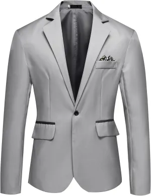 Ymosrh Mens Winter Jackets Men's Casual Business Wedding Long Sleeve Buttons Slim Fit Suit Coat Jacket for Men