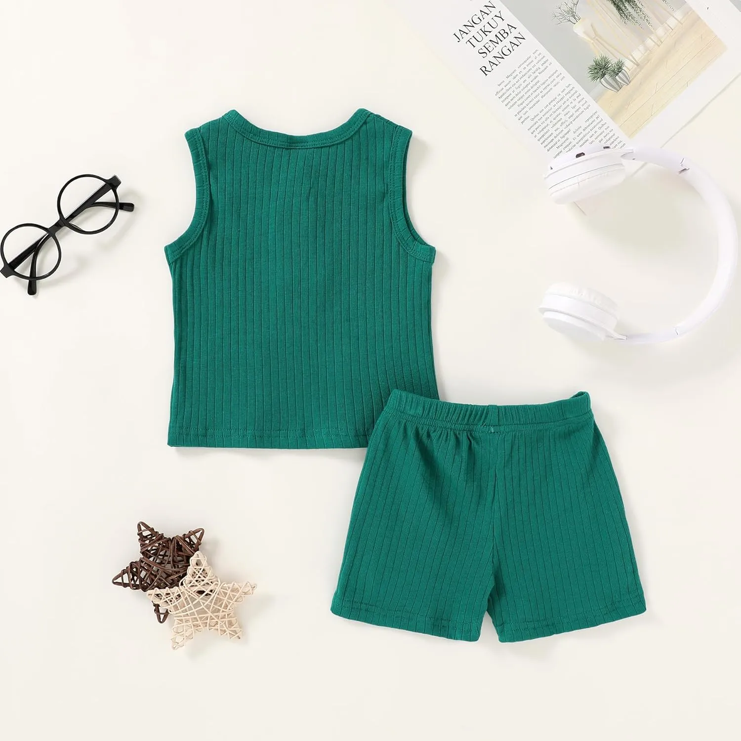 YOUNGER TREE Toddler Baby Boy Clothes Cotton Dinosaur Summer Outfits Tank Tops Short Sets