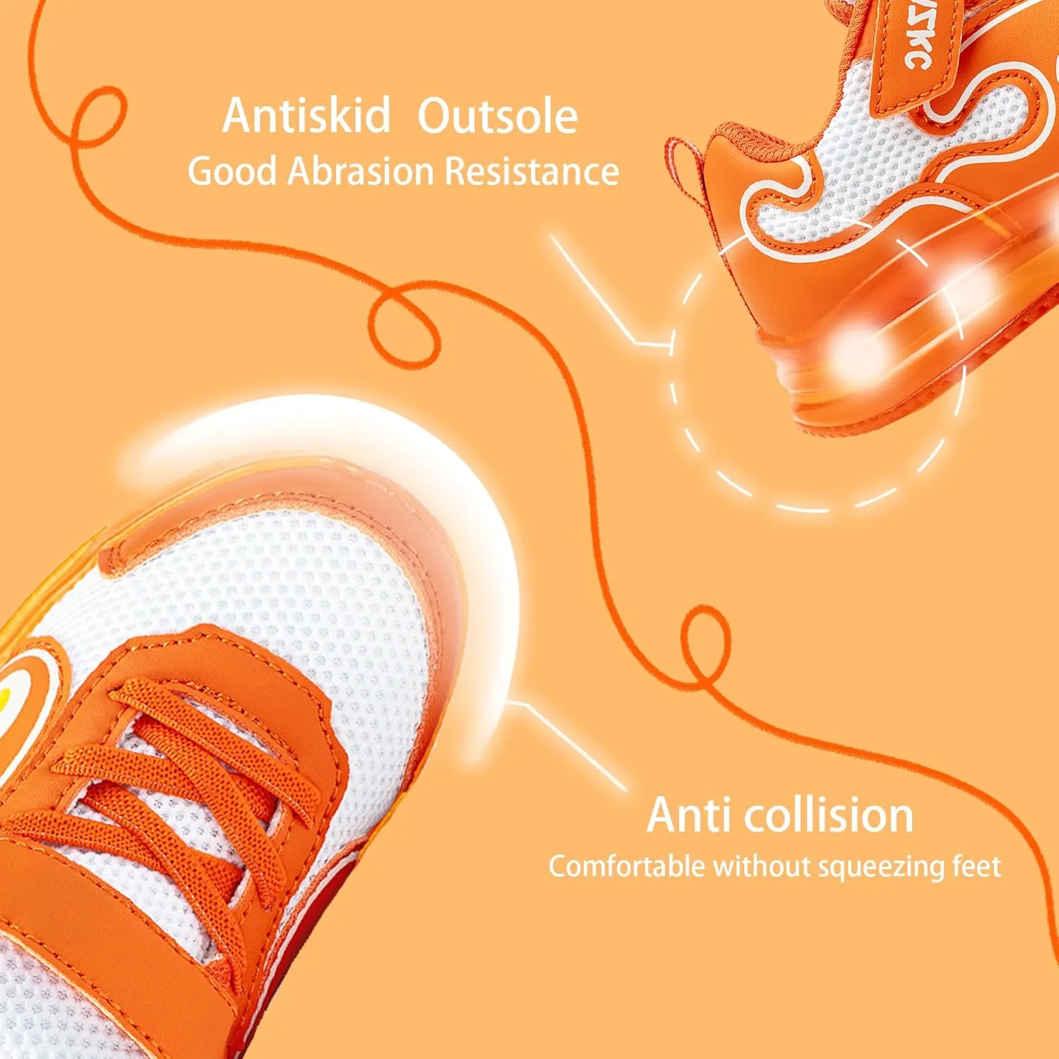 ZKA Light Up Shoes for Boys AMD Girls Toddler Size 5 to Little Kid Size 13 Walking Running Tennis Casual Fashion Sport