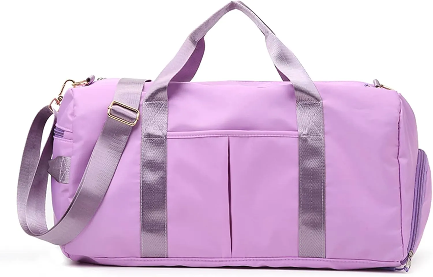 ZUEVI Sports Gym Duffel Bag for Men or Women Waterproof Weekender Travel Bag with Shoes Compartment Dry and Wet Separation for Training Swim Yoga, Purple, Gym Bag